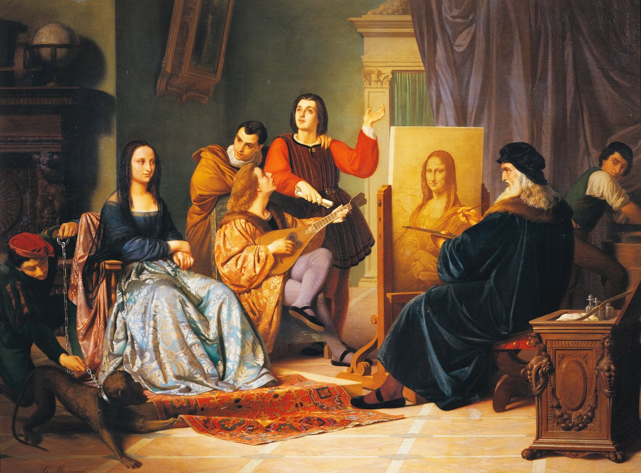 Leonardo da Vinci maleri Mona Lisa af Cesare Maccari (1840-1919) af Cesare Maccari