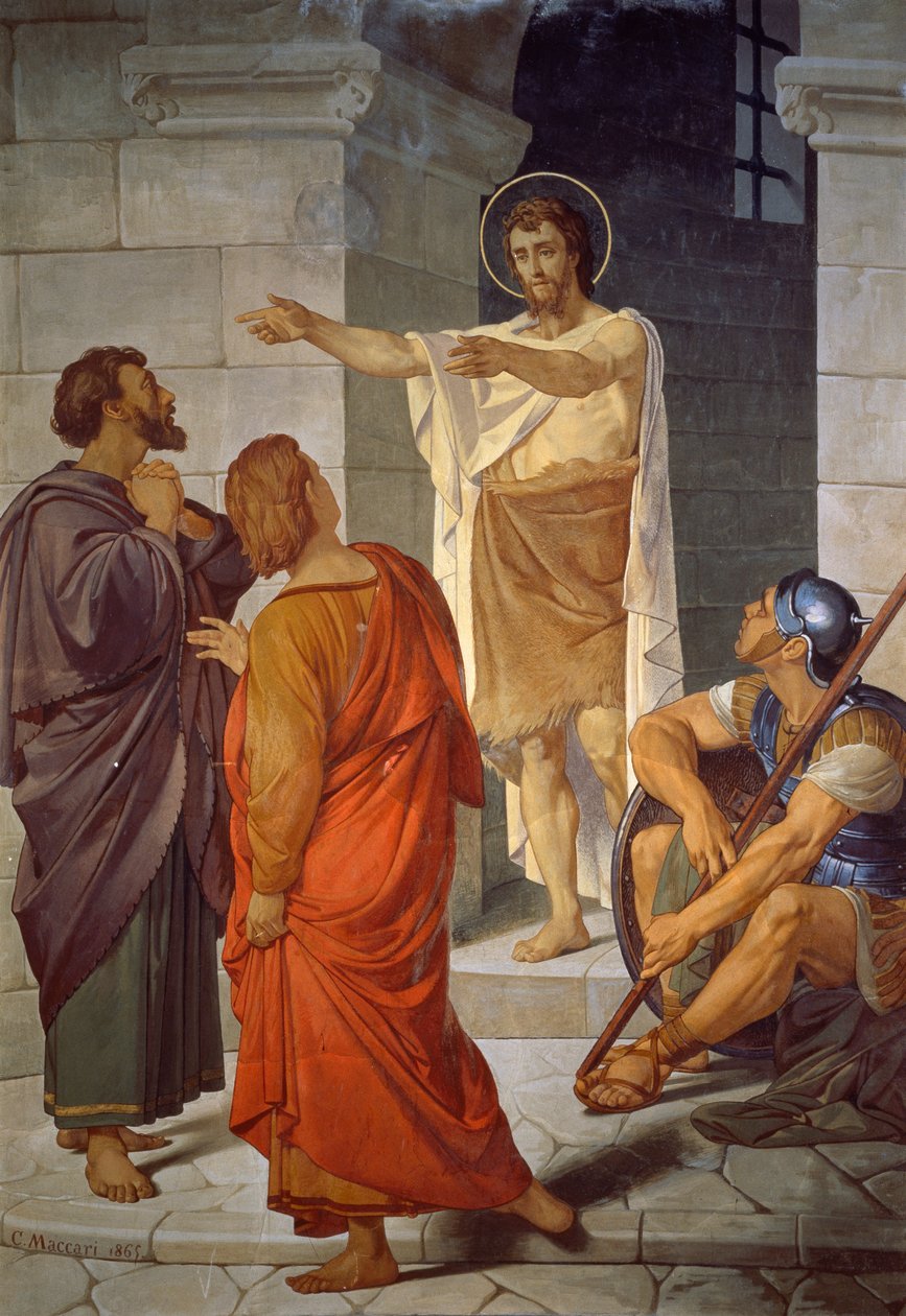 Sankt Johannes Døber på tærsklen til fængsel, af Cesare Maccari (1840-1919), Johannes Døberens kapel, Cathedral of Saint Mary of Assumption, Siena (UNESCOs verdensarvsliste af Cesare Maccari