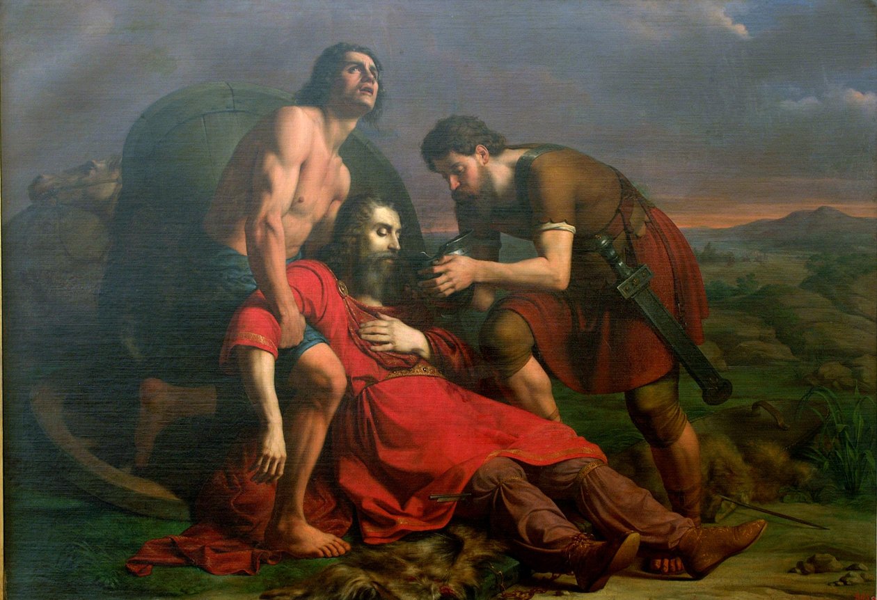 Polystratos og den døende Darius, 1837 af Cesare Masini