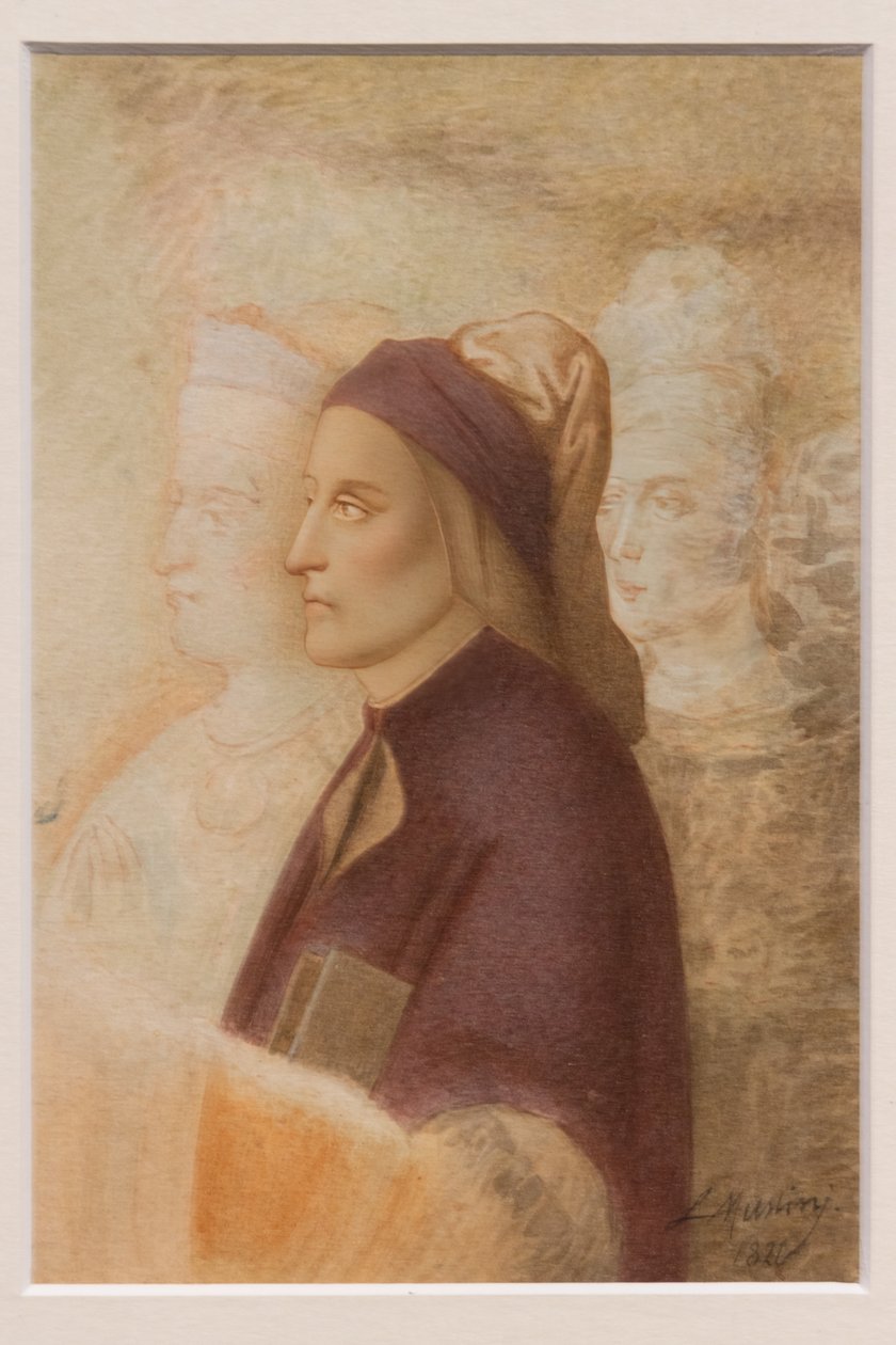 Portræt af Dante, af Cesare Mussini, ca. 1844 (akvarel på karton) af Cesare Mussini