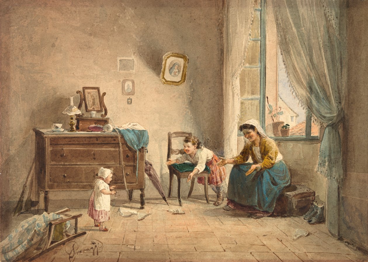 Det første skridt, 1800-tallet. af Cesare Provaggi