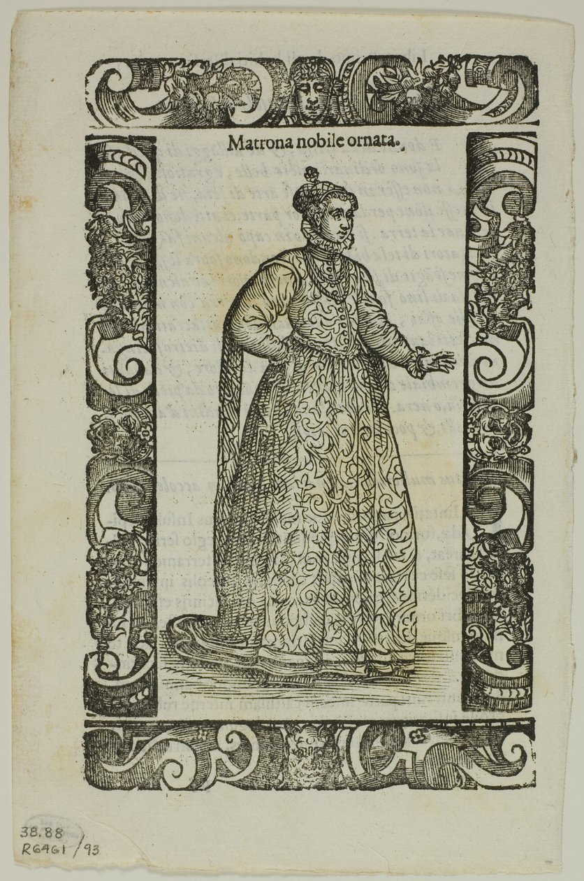 Blad fra Habiti antichi e moderni, plade 93 fra Woodcuts from Books of the XVI Century af Cesare Vecellio