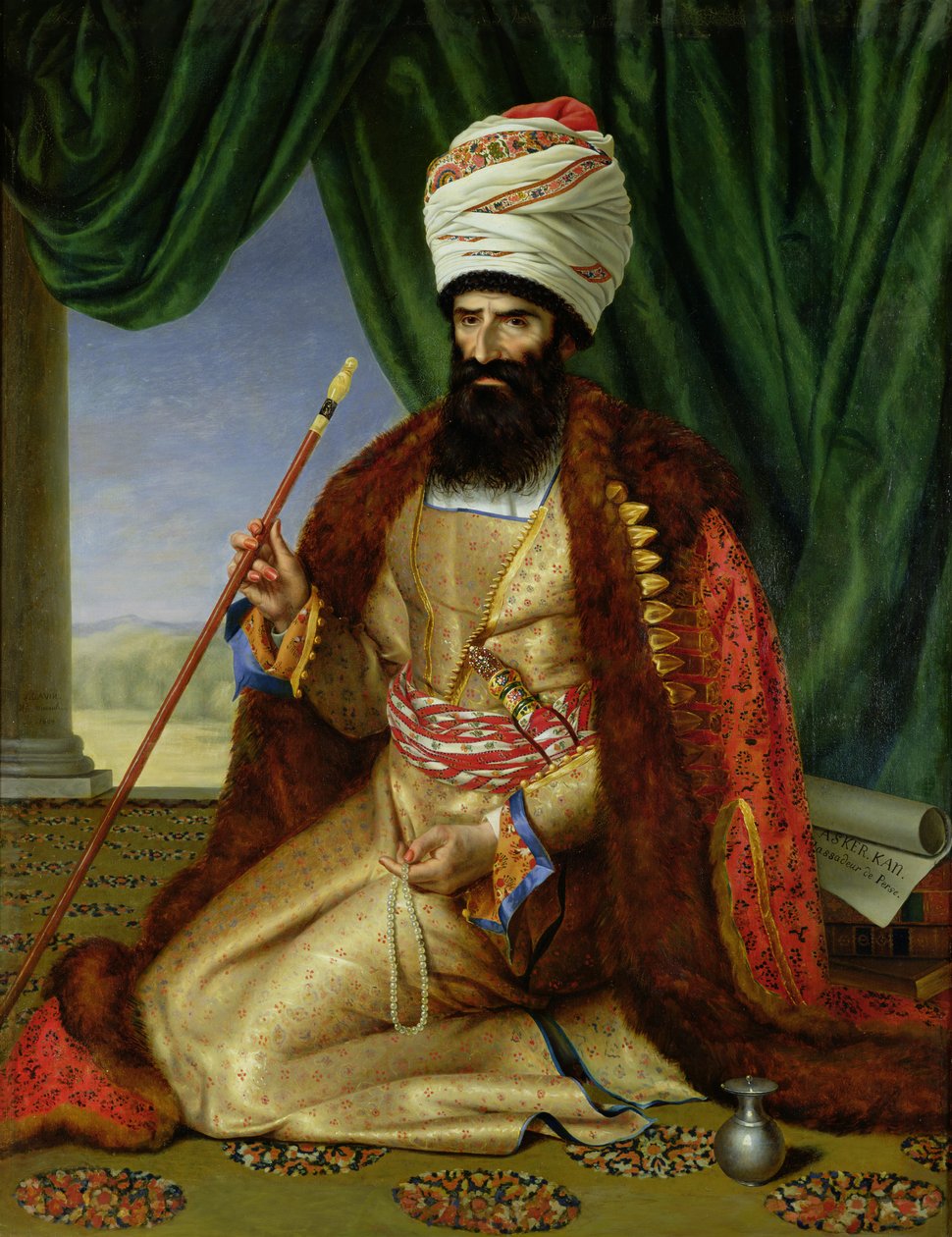 Portræt af Asker-Khan, Persiens ambassadør, i Paris i 1808, 1809 af Cesarine Davin