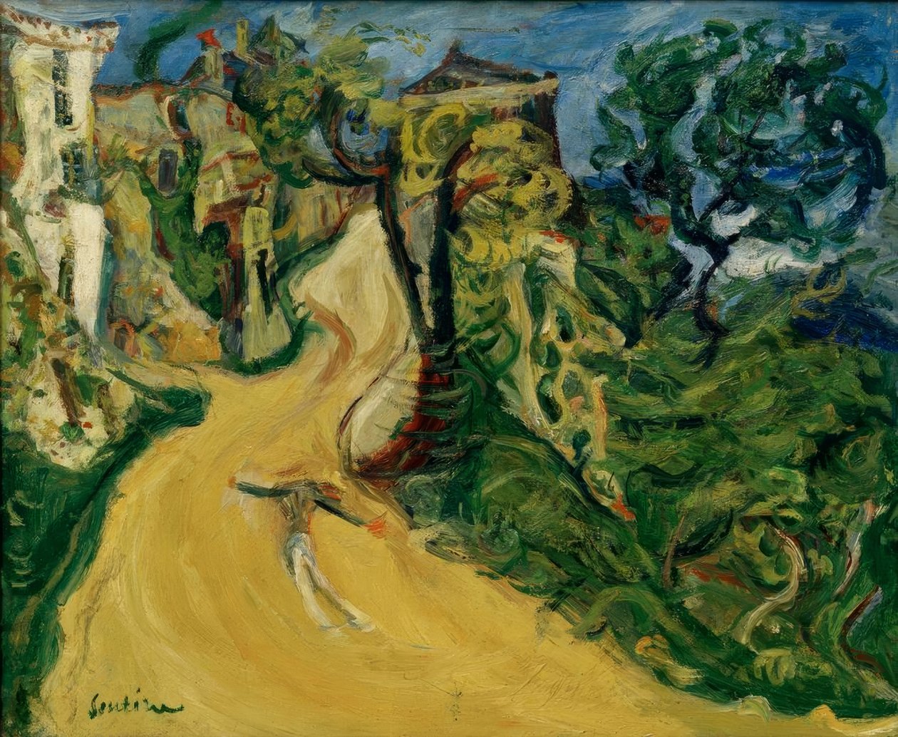Ch.Soutine, blå figur (op ad bakke i Cagnes) af Chaim Soutine