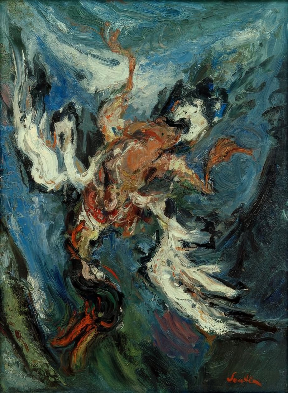 Ch. Soutine, and på en blå baggrund af Chaim Soutine