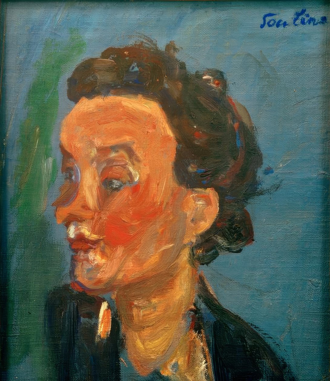 Den unge englænder i blå (Junge Engländerin i Blau) af Chaim Soutine