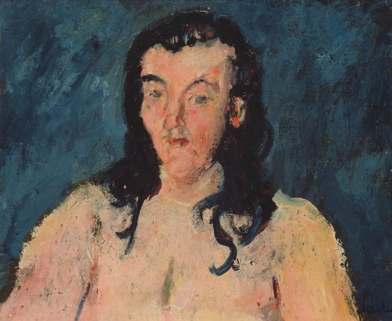 Torso med blå baggrund, 1927-28 af Chaim Soutine