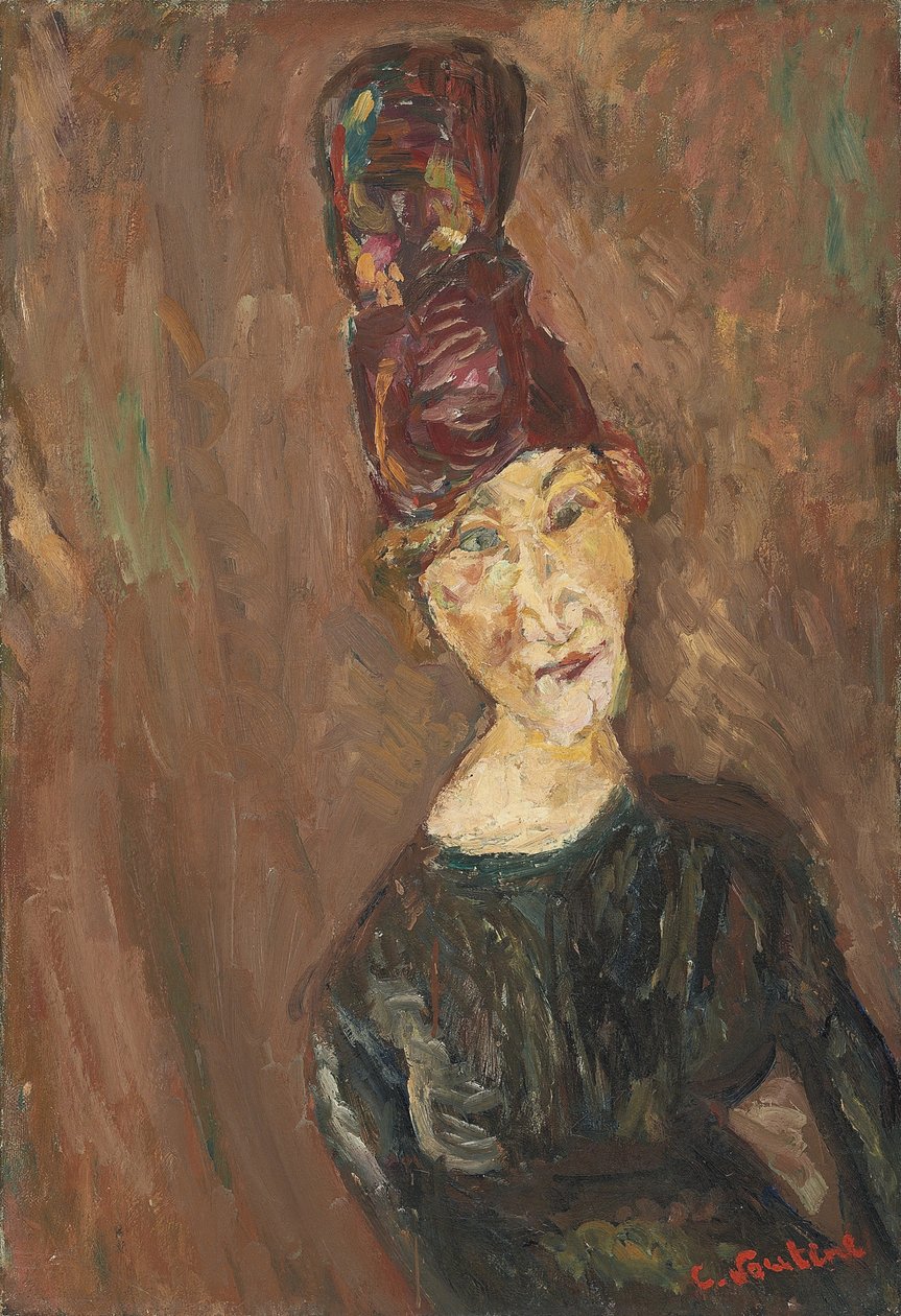 Kvinden med den store hat, ca 1919 af Chaim Soutine