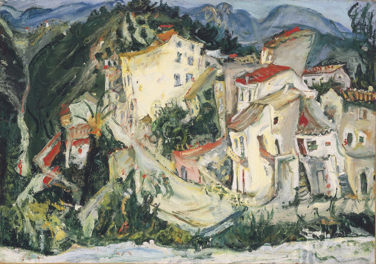 Landskab ved Cagnes; Landskab i Cagnes, ca. 1924-1925 af Chaim Soutine