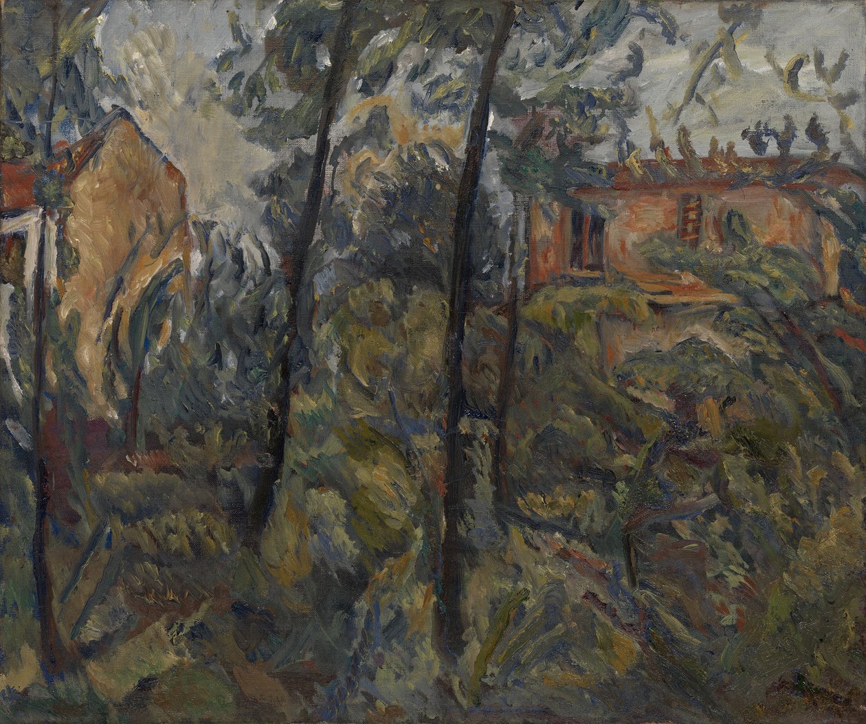 Landskab med huse, ca. 1918 af Chaim Soutine