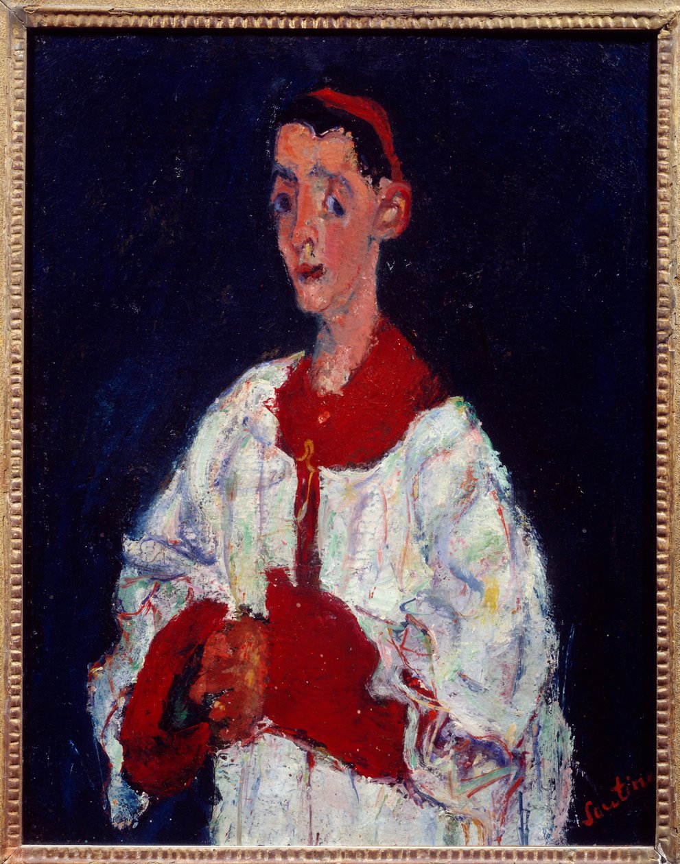 The Chorus Boy Maleri af Chaim Soutine (1894-1944) 20. århundrede søn. 0,63x0,5 m Paris, Orangeriemuseet af Chaim Soutine
