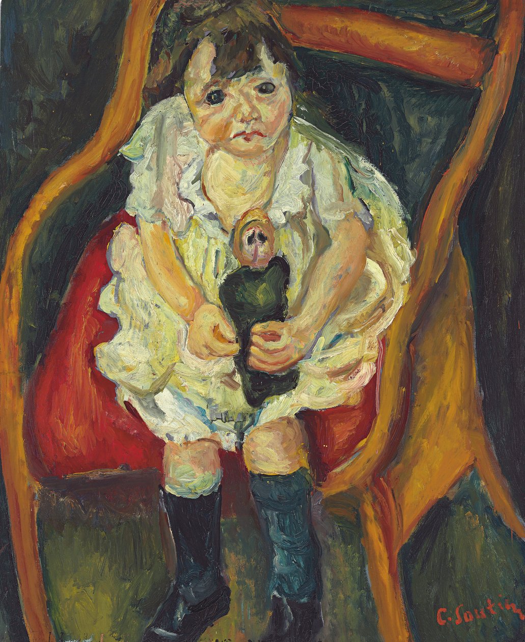 Lille pige med en dukke; Den lille pige med en dukke, ca. 1925 af Chaim Soutine