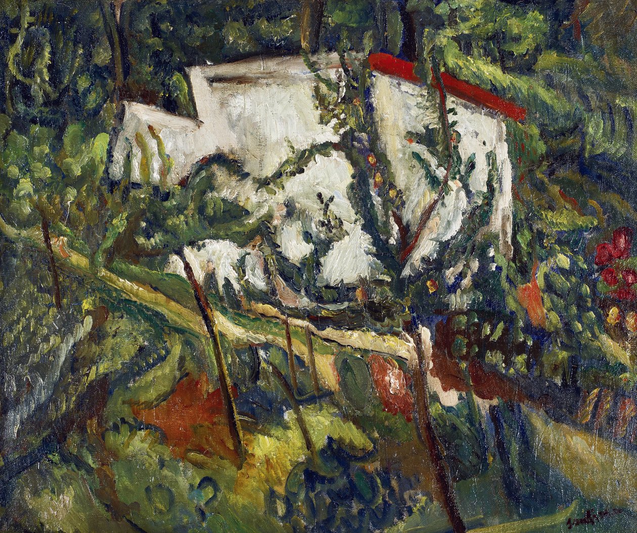 House of Clamart Maleri af Chaim Soutine (1893-1943), ca. 1918 - Olie på lærred, 60x72,8 - Privat samling af Chaim Soutine