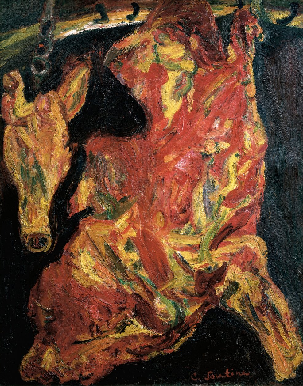 Side af oksekød og kalvehoved af Chaim Soutine
