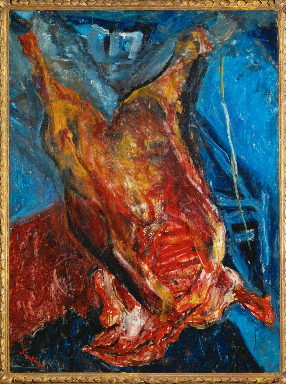 Slagtet okse, ca. 1925 (olie på lærred) af Chaim Soutine
