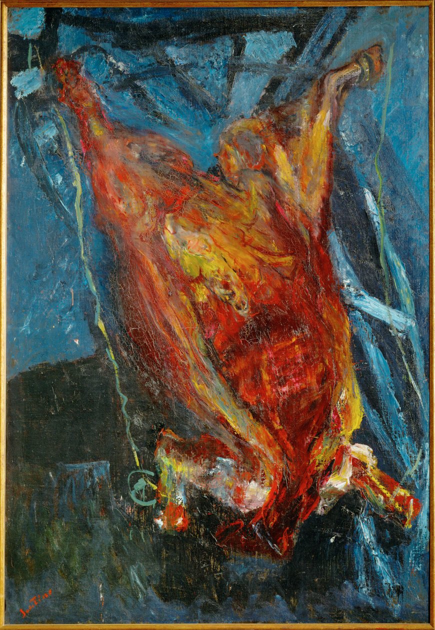 Slagtet okse, ca. 1925 (maleri på lærred) af Chaim Soutine
