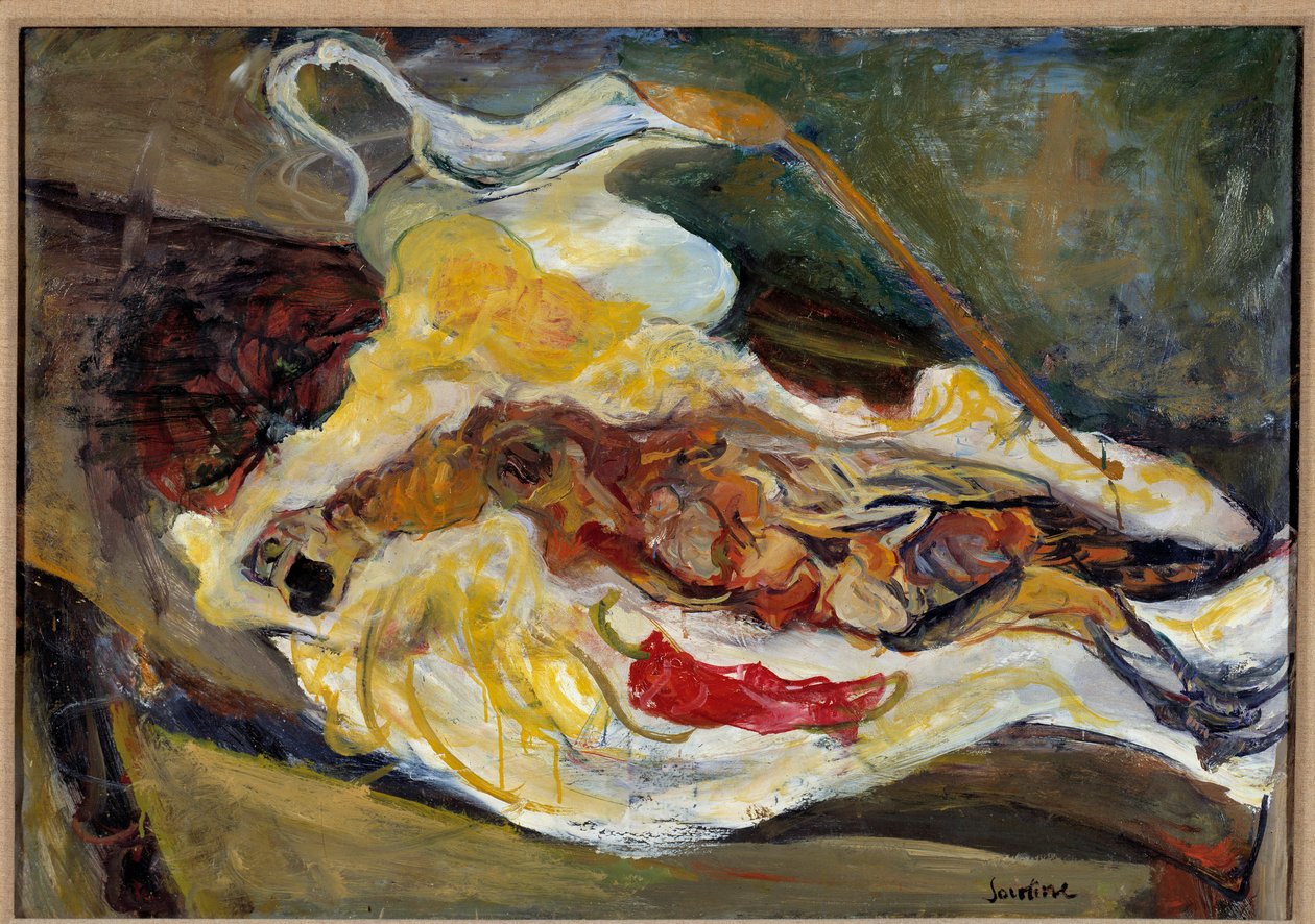 Stilleben med fasanmaleri af Chaim Soutine (1893-1943) 20. århundrede. Svag. 0,64 x 0,92m Paris, Musee de l