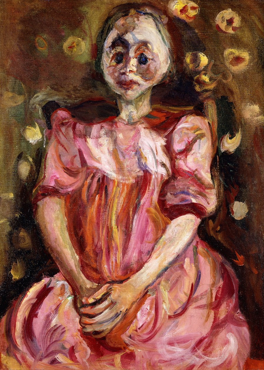 Den lille pige i lyserød; La Petite Fille en Rose, 1923-1924 af Chaim Soutine