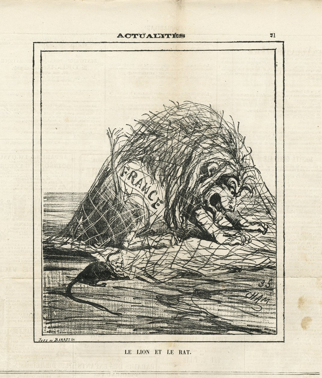 Illustration af Cham (1819-1879) i Le Charivari af Amédée de Noé