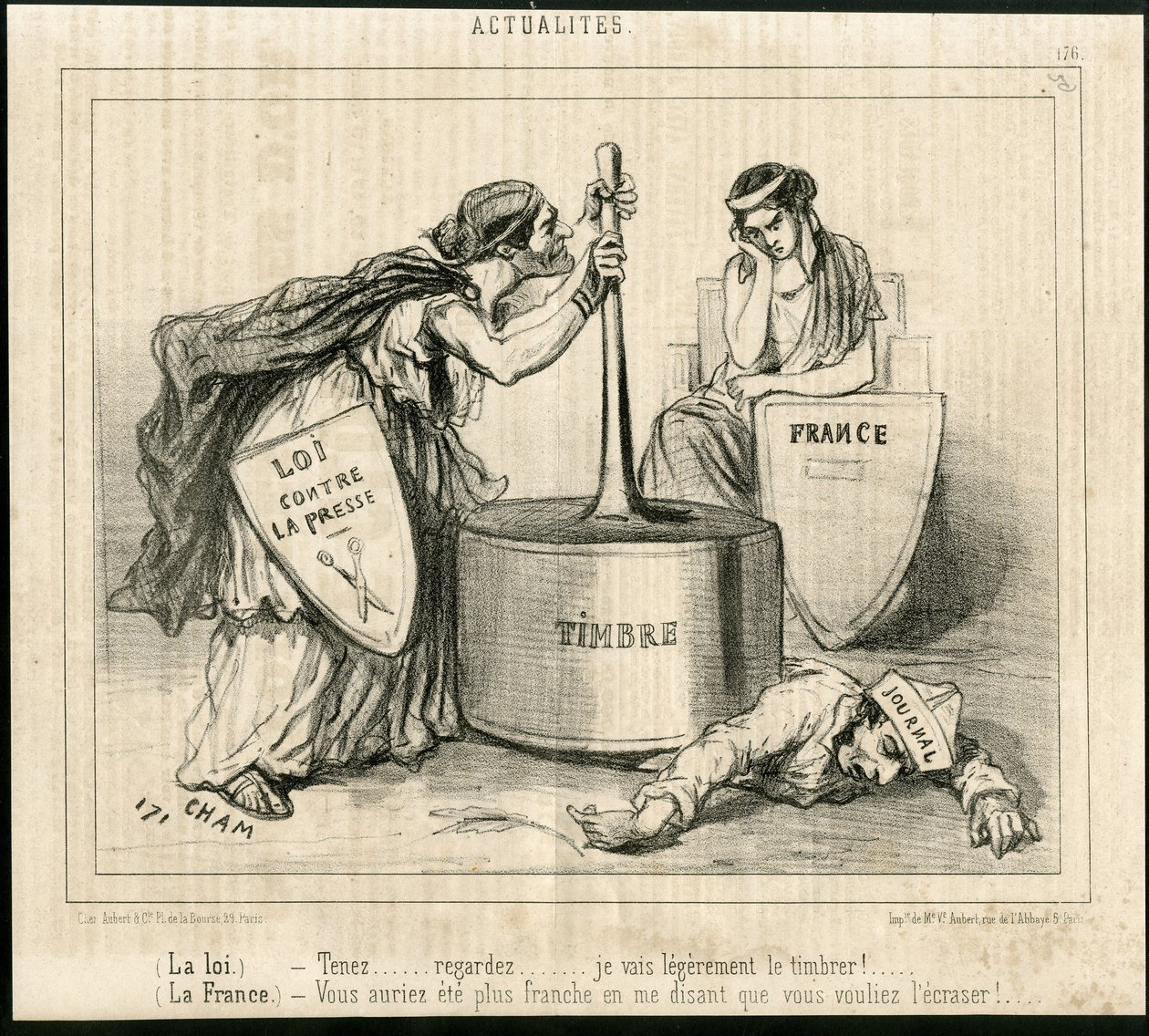 Illustration af Cham (1819-1879) i Le Charivari af Amédée de Noé