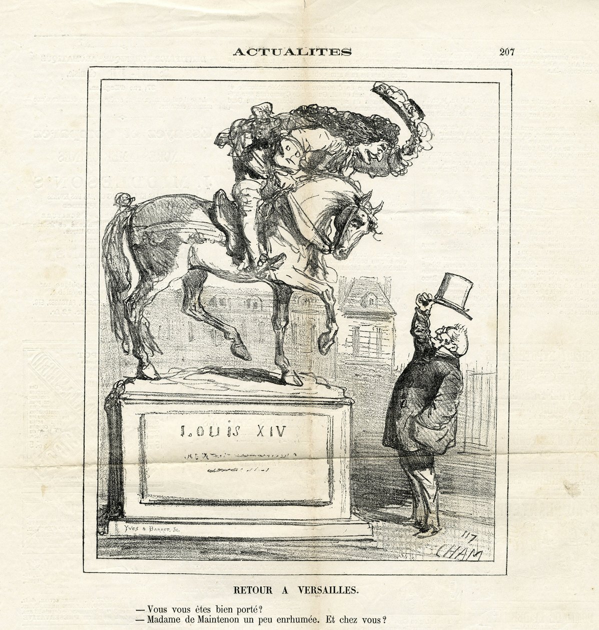 Illustration af Cham (1819-1879) i Le Charivari af Amédée de Noé
