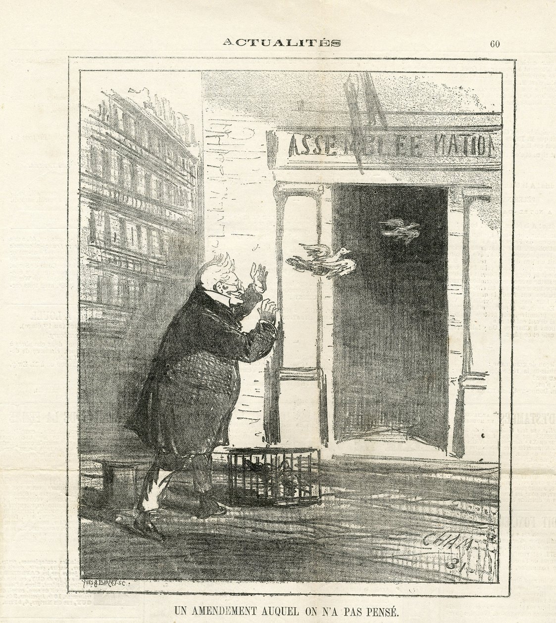 Illustration af Cham (1819-1879) i Le Charivari af Amédée de Noé
