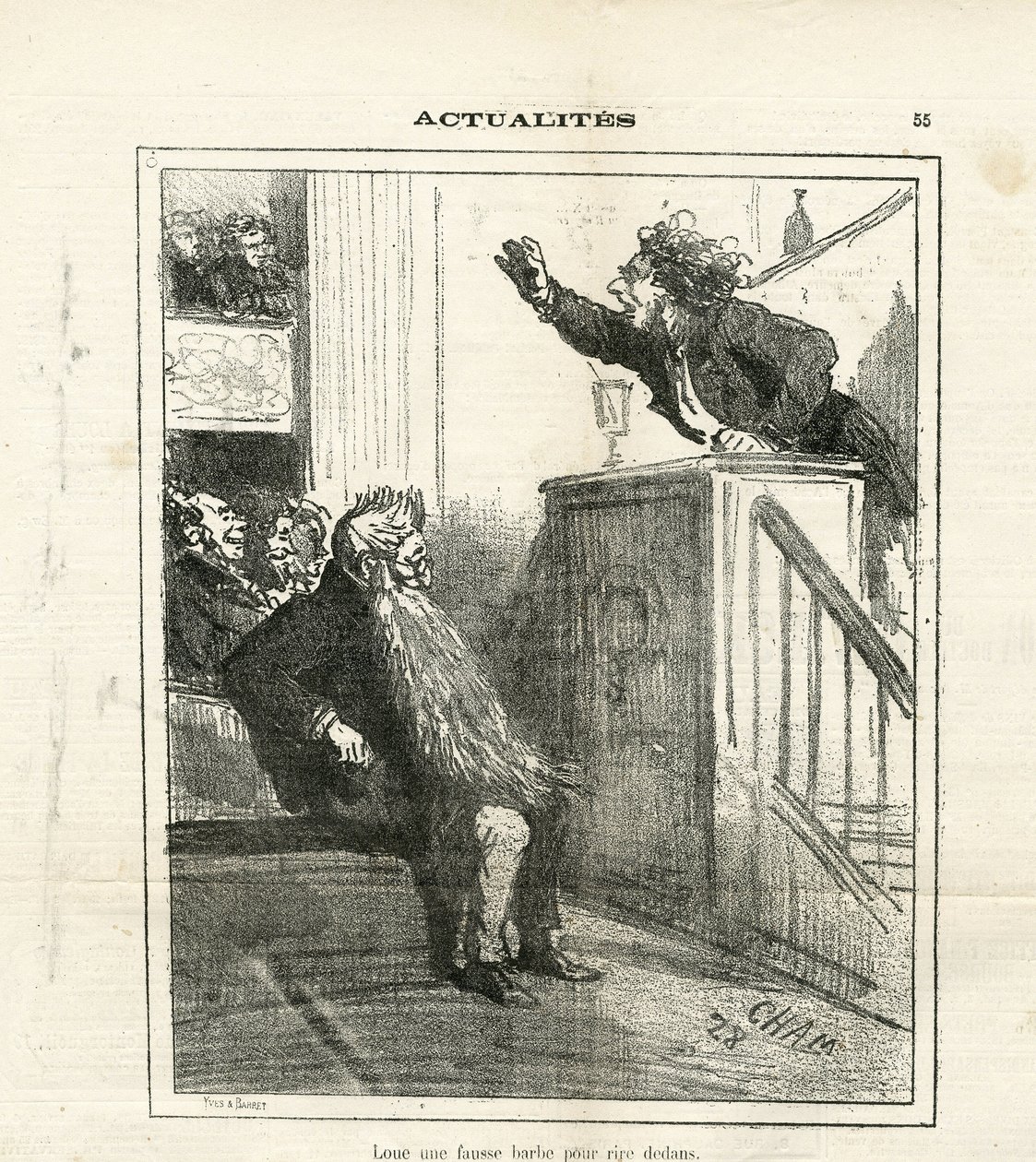 Illustration af Cham (1819-1879) i Le Charivari af Amédée de Noé