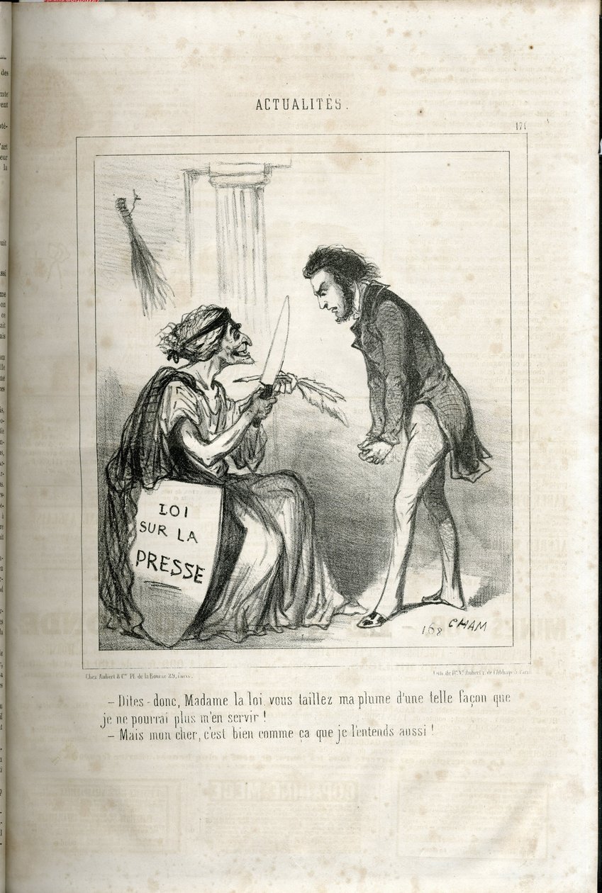 Illustration af Cham (1819-1879) i Le Charivari af Amédée de Noé