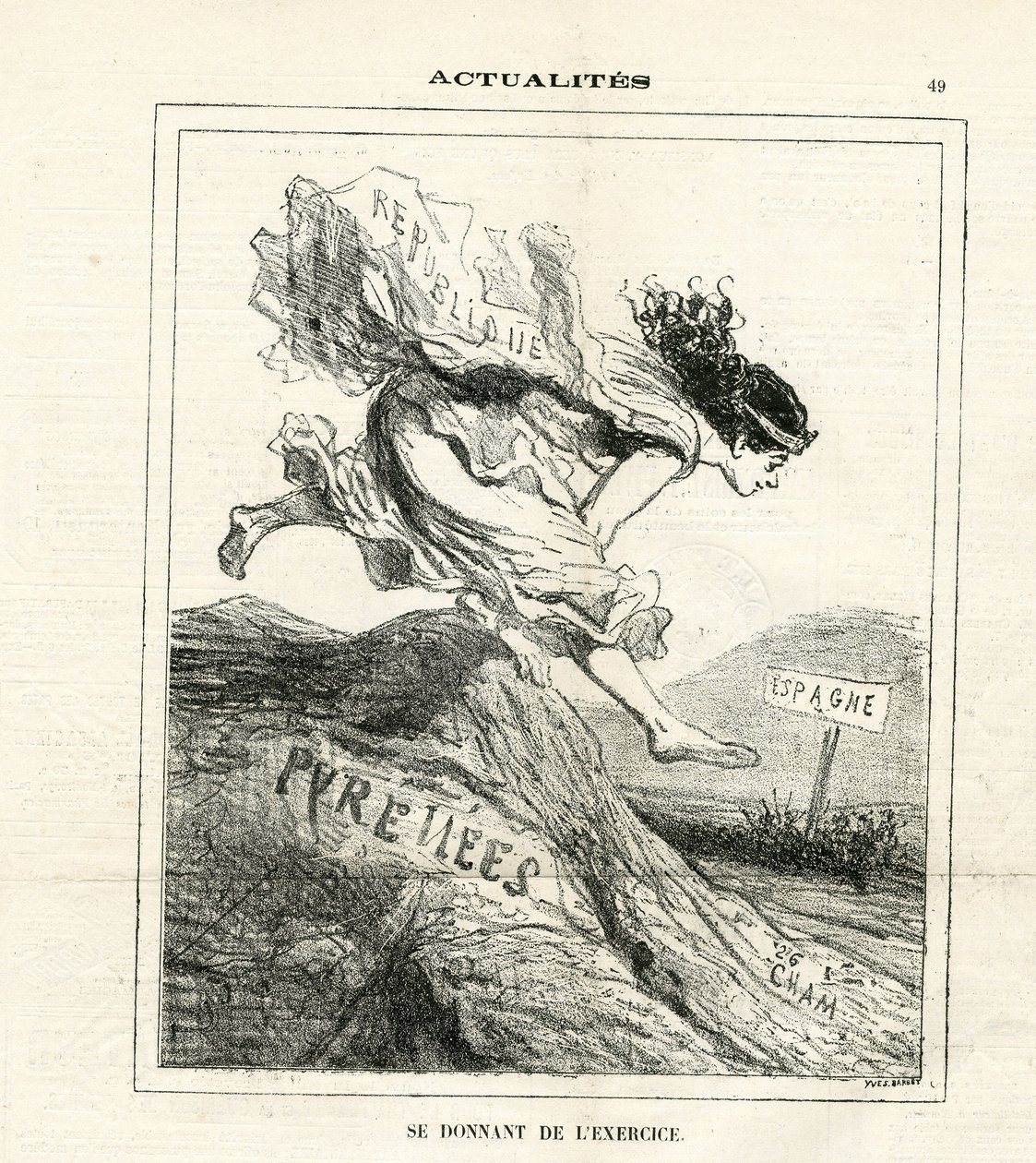Illustration af Cham (1819-1879) i Le Charivari af Amédée de Noé
