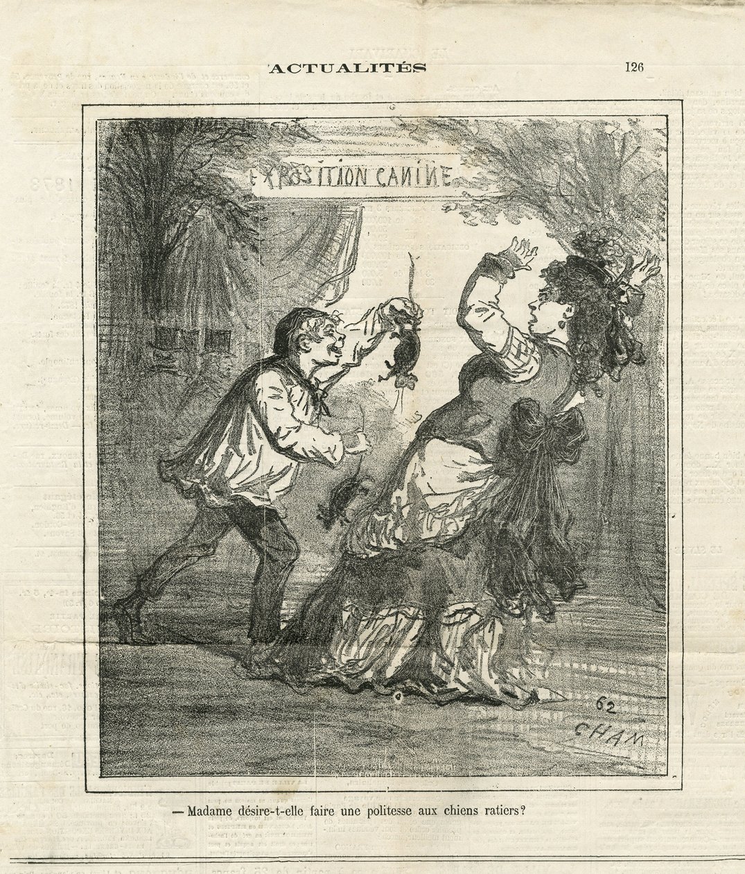 Illustration af Cham (1819-1879) i The Charivari af Amédée de Noé