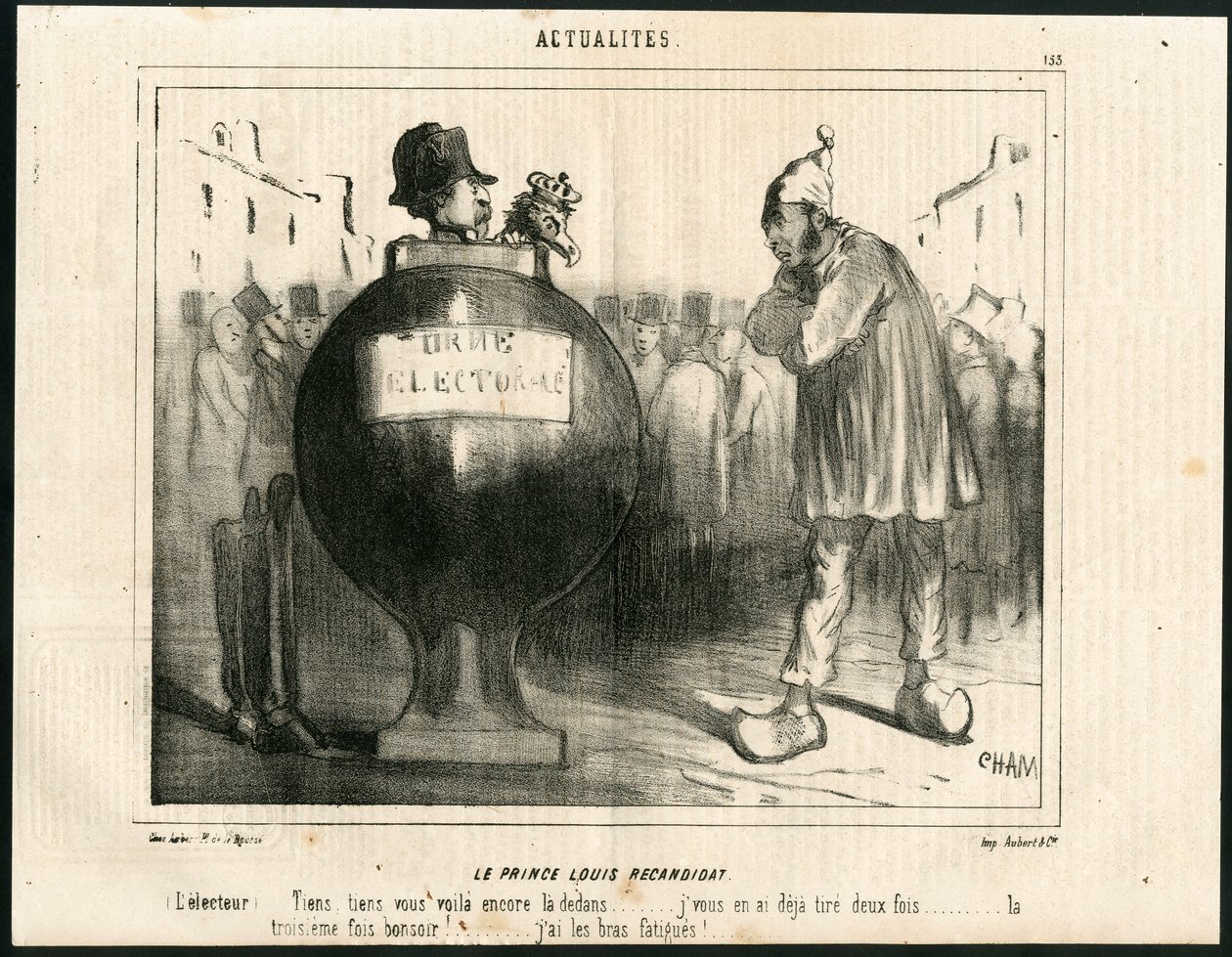 Le Charivari, satirisk i B&W af Amédée de Noé