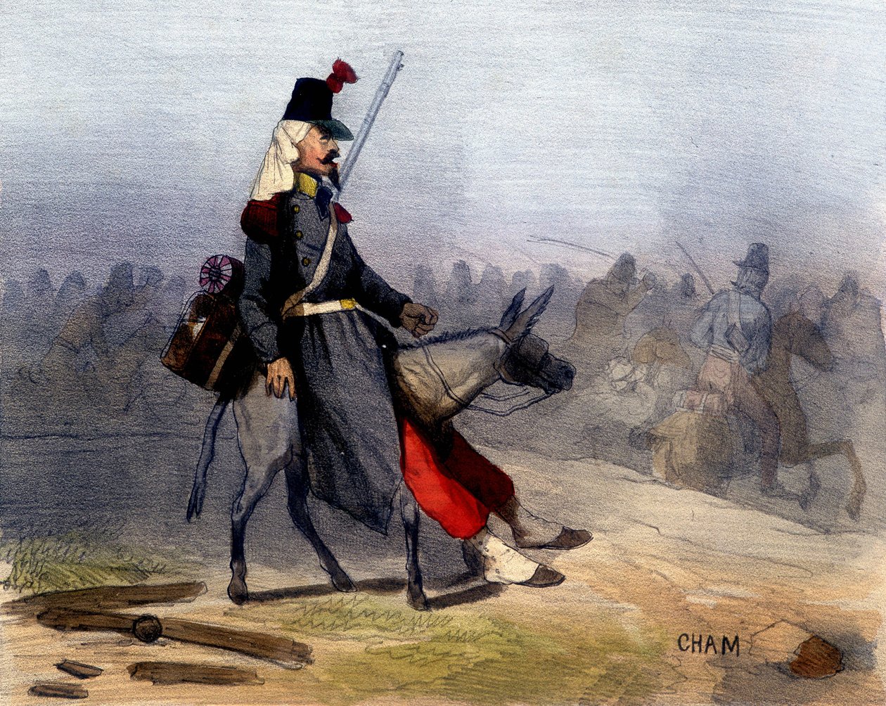 Disse arabere: det er svært, at de ikke vil efterlade os alene hjemme - i "A la guerre comme à la guerre"" af Cham, deb. 19. århundrede af Amédée de Noé