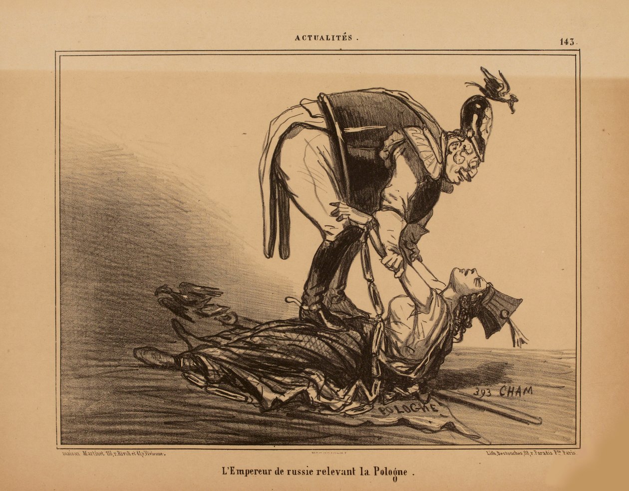Kejseren af Rusland afløser Polen, 1855. af Cham