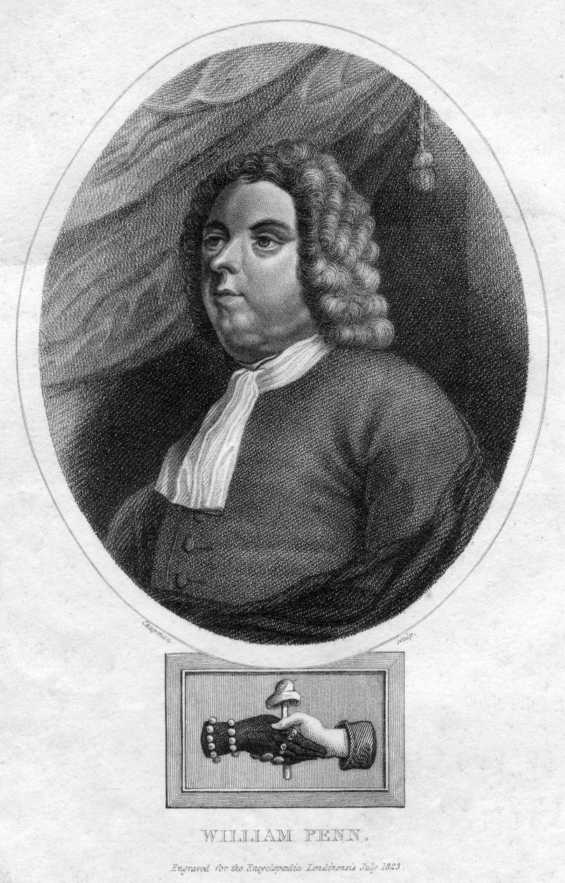 William Penn, grundlagde provinsen Pennsylvania, 1823 af Chapman and Co