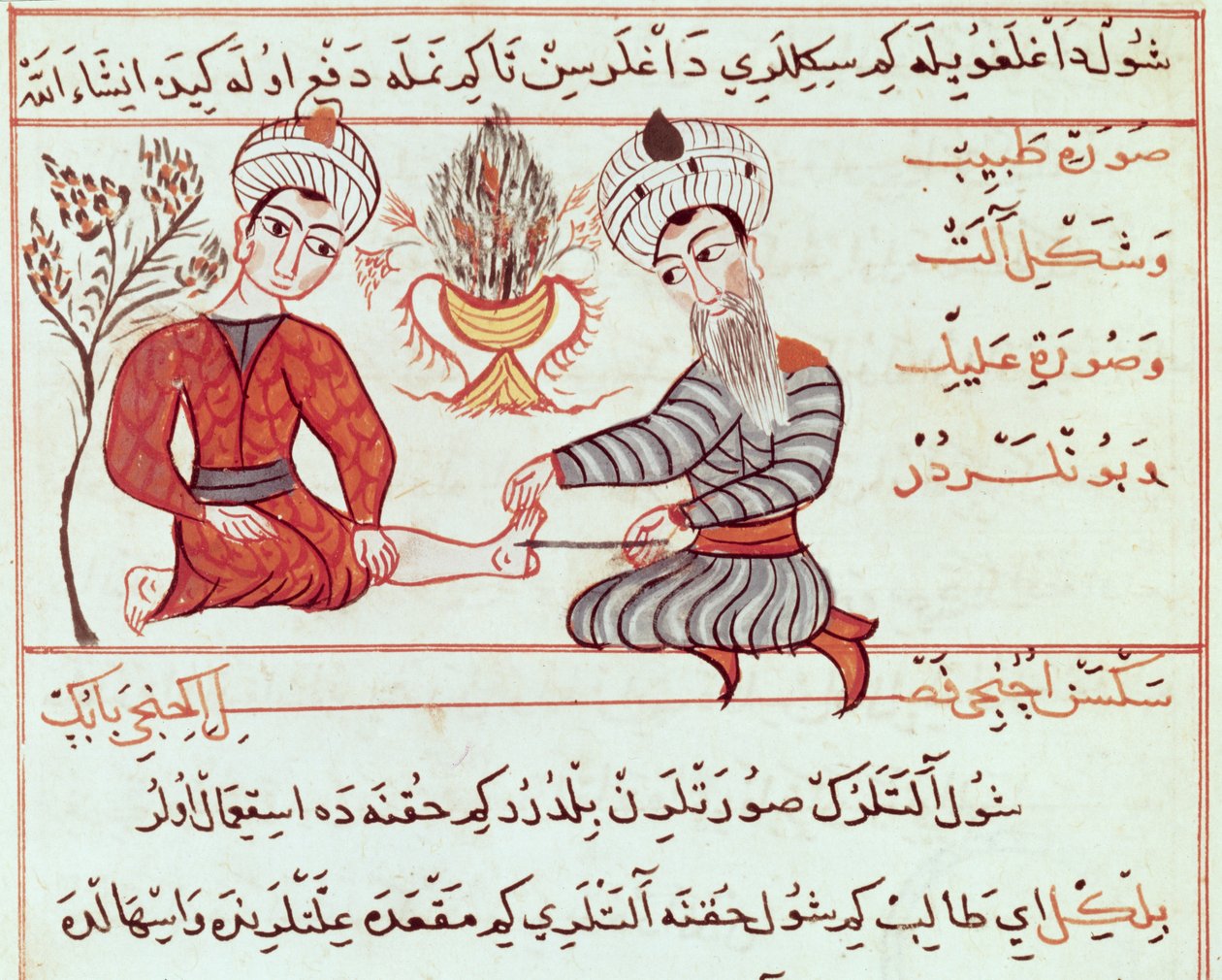Ms Sup Turc 693 fol.125 Behandling af bylder og vorter, 1466 af Charaf ed Din