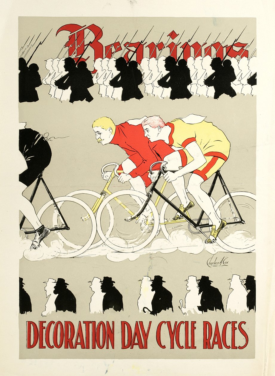 Lejer, udsmykningsdag cykelløb. Plakat, ca. 1890