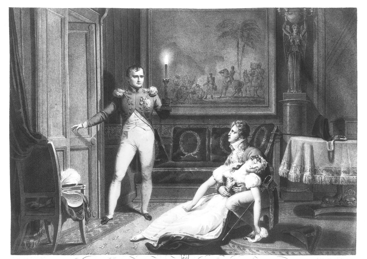 Skilsmissen mellem Napoleon I (1769-1821) og Josephine Tascher de la Pagerie (1763-1814) 30. november 1809 af Charles Abraham Chasselat