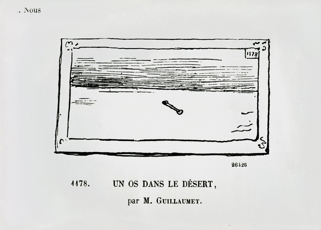 A Bone in the Desert, karikatur af et maleri Ørkenen af Gustave Guillaumet fra 