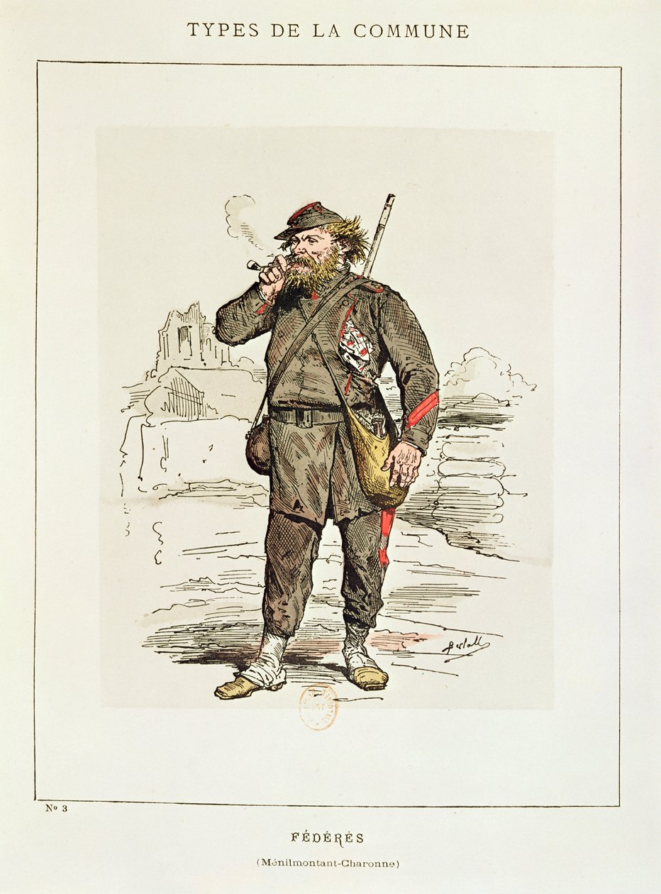 Characters of the Paris Commune - a Federe fra Menilmontant-Charonne, 1871 af Charles Albert d Arnoux Bertall