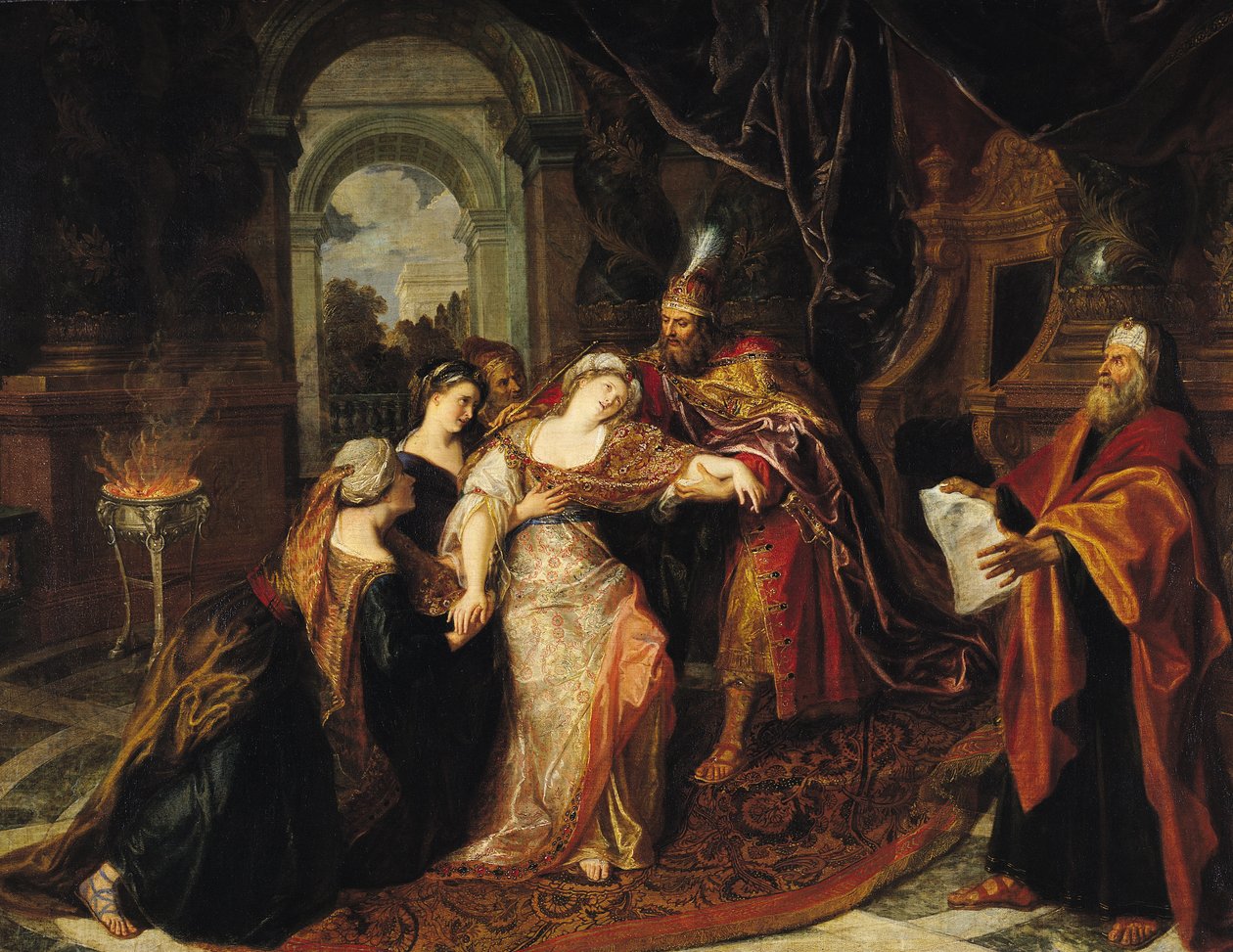 Esther før Ahasverus, før 1697 af Charles Antoine Coypel