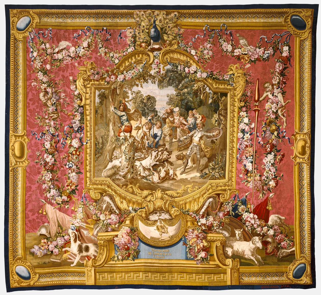 Sanchos fejhed ved jagten, 1772 (silke og uld) af Charles Antoine Coypel