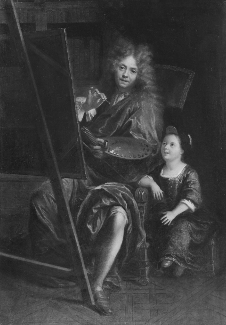 Selvportræt med sin søn Charles af Charles Antoine Coypel