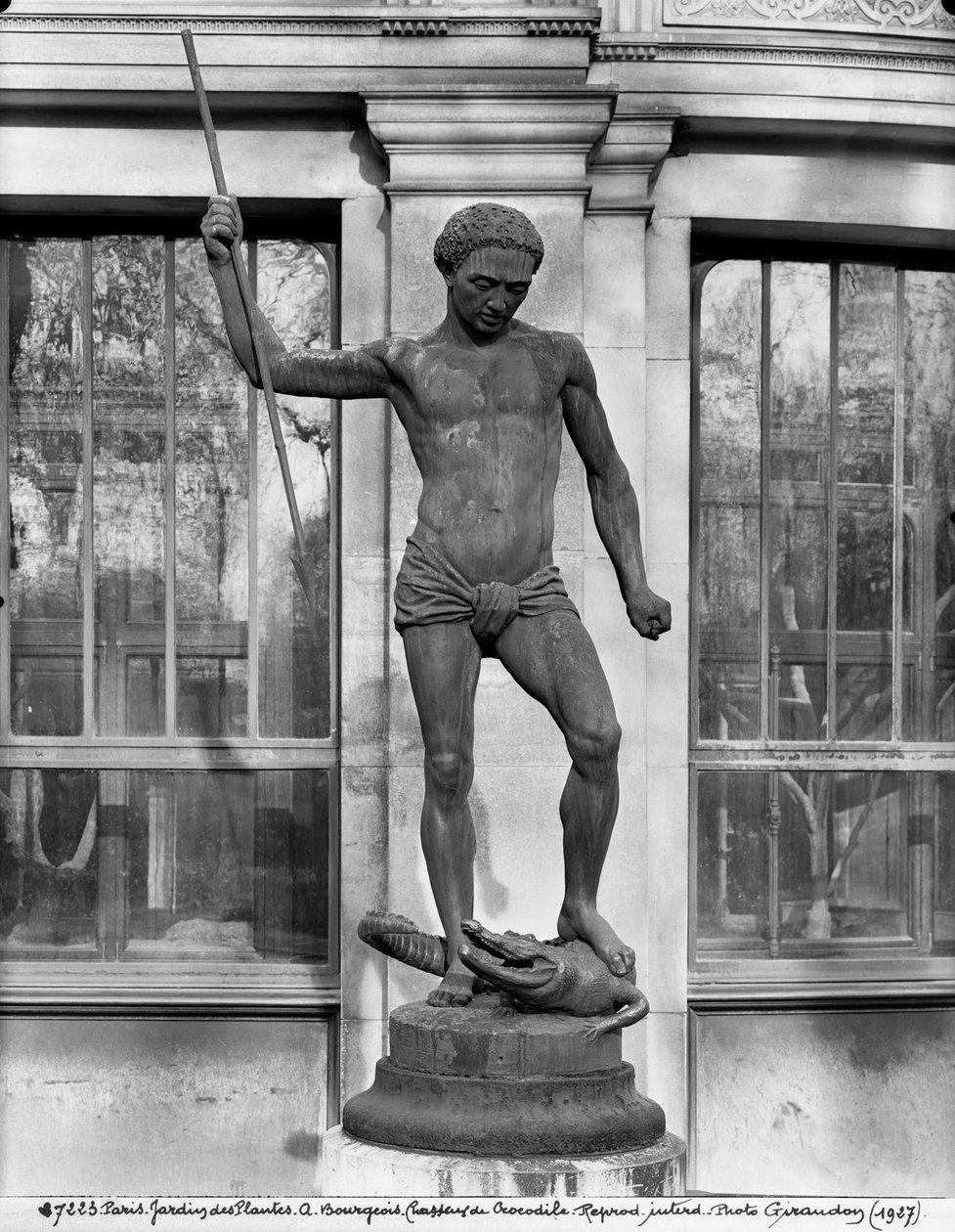 Krokodillejæger (bronze) af Charles Arthur Bourgeois