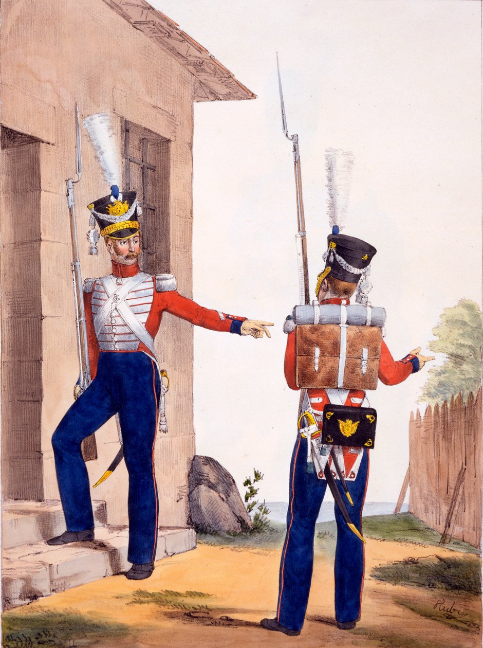Uniform fra 8. infanteriregiment af den schweiziske kongelige garde, fra 