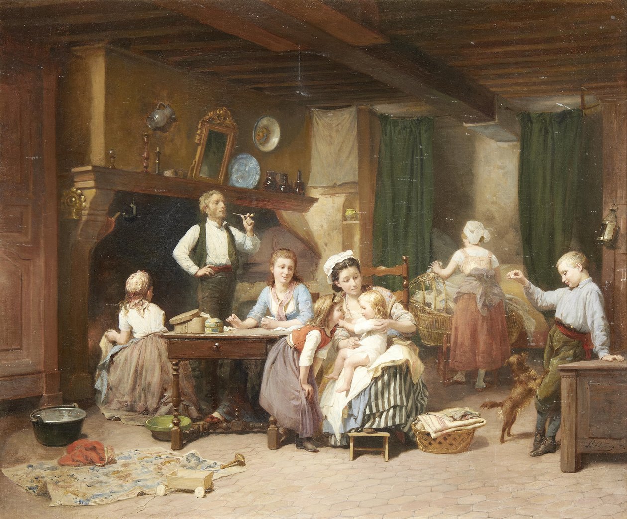 Familie tid af Charles Auguste Romain Lobbedez