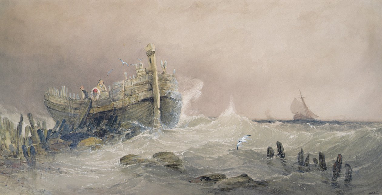 Old Breakwater, Essex kyst af Charles Bentley