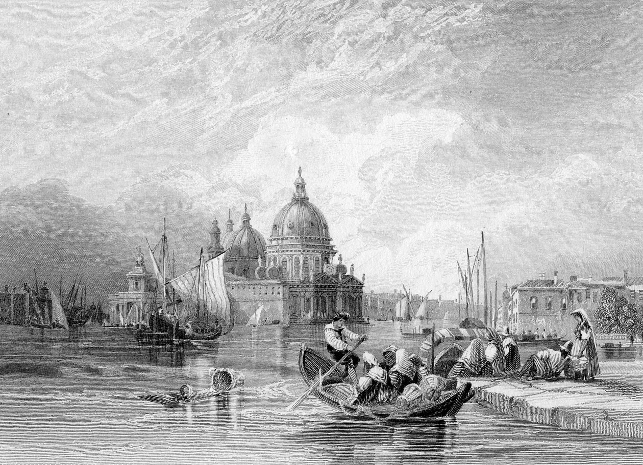 Canal Grande, Venedig, indgraveret af J. Thomas, ca. 1829 af Charles Bentley