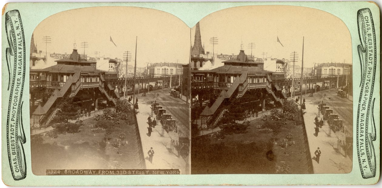 Broadway fra 33rd Street, ca. 1860-1880 (stereografisk foto) af Charles Bierstadt