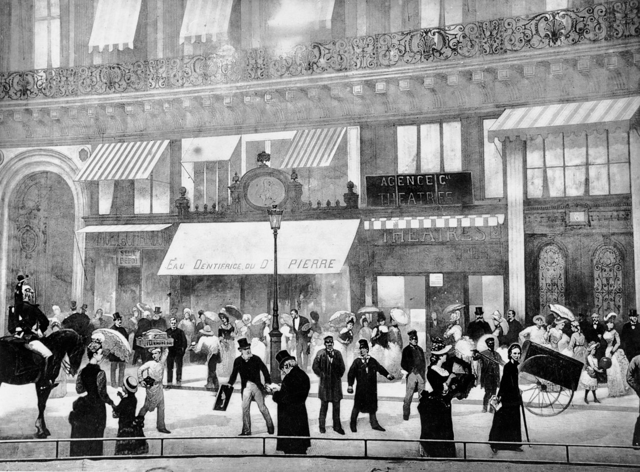 Boulevarderne i Paris, detalje af et panorama Le Tout Paris til Exposition Universelle i 1889 af Charles Castellani