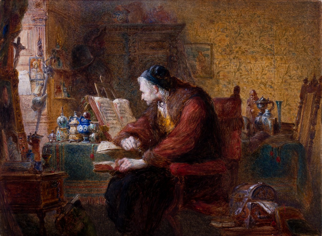 Antikvaren, 1863 (wc, gouache og gummi arabisk på papir) af Charles Cattermole